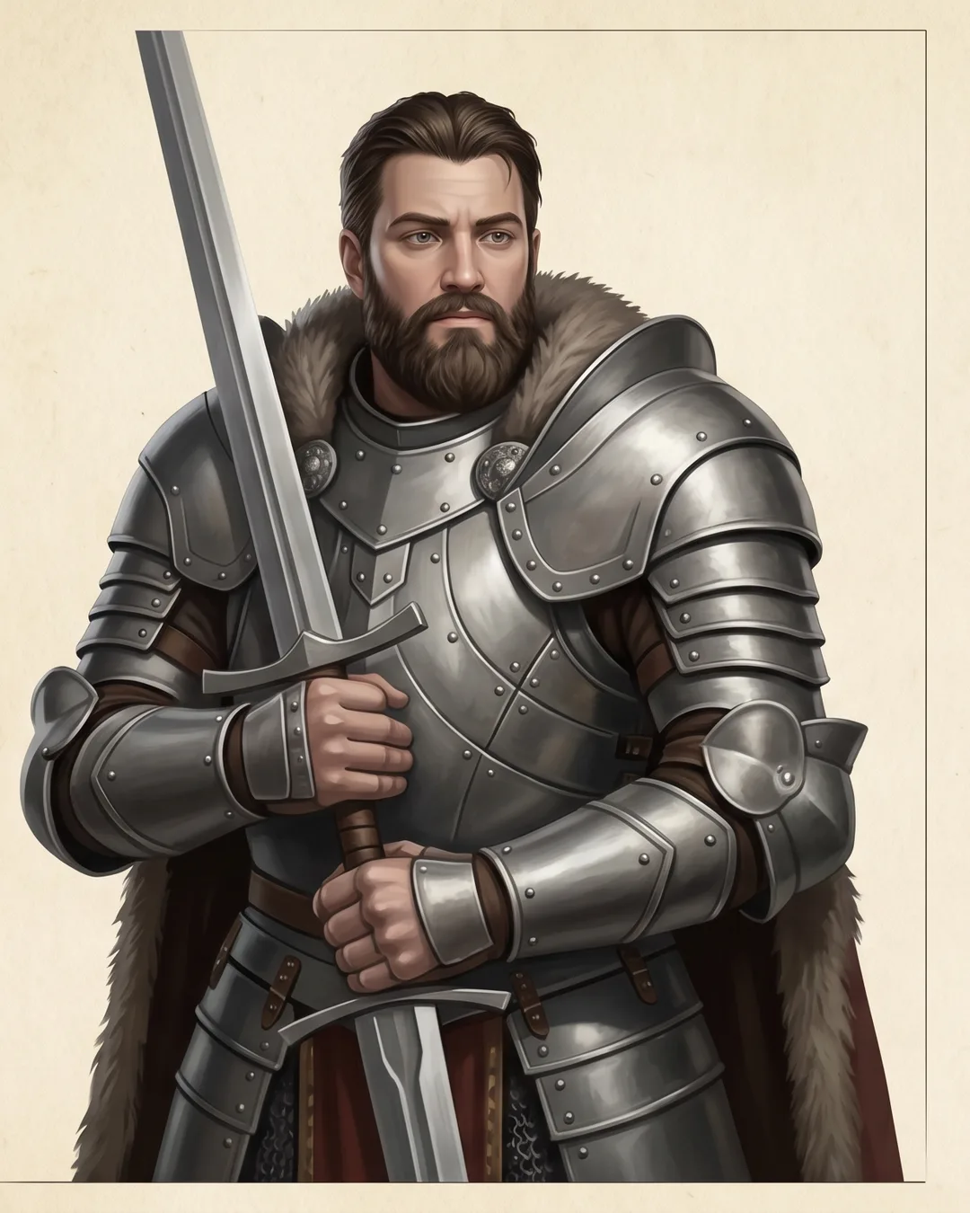 Side-by-side comparison — AI-generated paladin vs hand-painted paladin